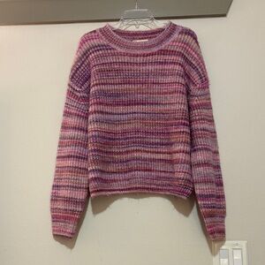 78 & Sunny Chic Pink Striped Women's Sweater